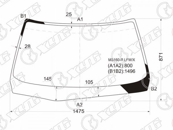 Стекло лобовое TOYOTA CROWN /ATHLETE #S17# 4 /5D 99-07