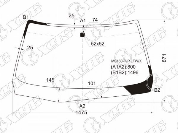 Стекло лобовое TOYOTA CROWN /ATHLETE #S17# 4 /5D 99-07