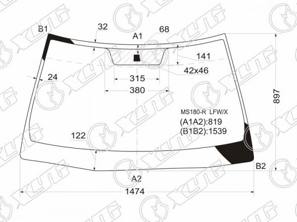 Стекло лобовое Toyota Crown 03-08