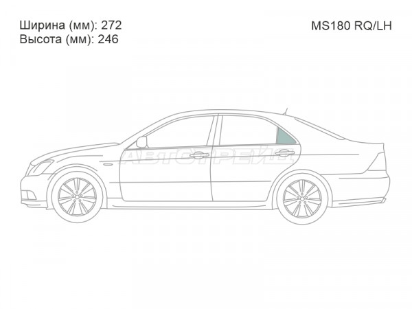 Стекло форточки (Сзади / Слева / Цвет зеленый) Toyota Crown 03-08