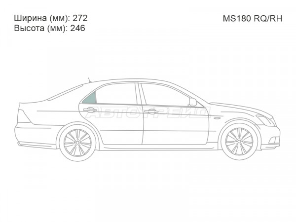 Стекло форточки (Сзади / Справа / Цвет зеленый) Toyota Crown 03-08