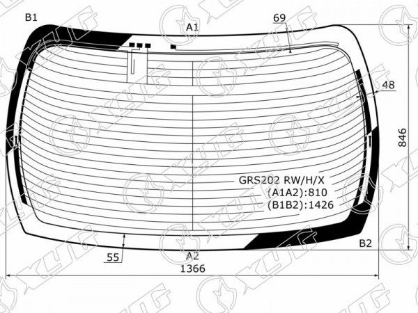 Стекло заднее с обогревом TOYOTA CROWN #S20# 4D SED 09-12