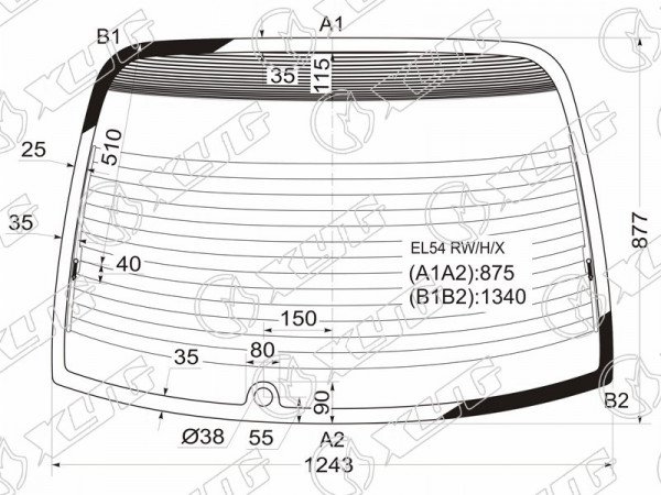 Стекло заднее с обогревом TOYOTA CYNOS /PASEO 2D CPE 95-99
