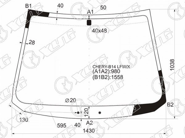 Стекло лобовое CHERY CROSSEASTAR(V5) MPV 06-14