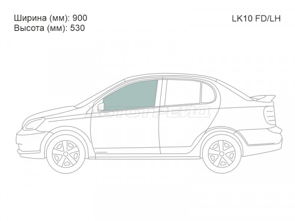 Стекло боковое опускное (Спереди / Слева / Цвет зеленый) Toyota Vitz 99-05  / Echo 99-05