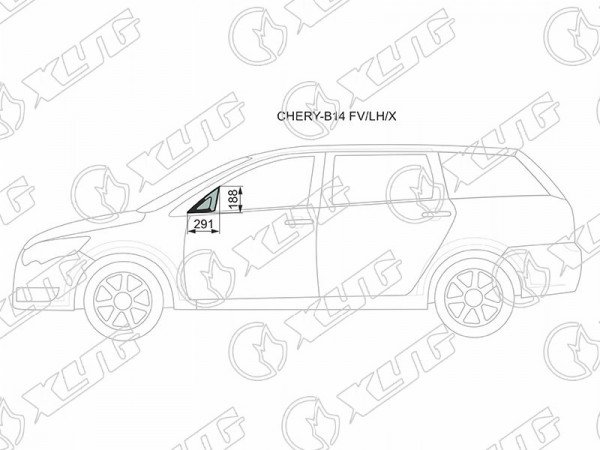 Стекло форточки (уголок) переднее левое CHERY CROSSEASTAR(V5) MPV 06-14