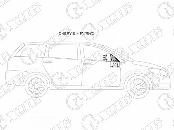 Стекло форточки (уголок) переднее правое CHERY CROSSEASTAR(V5) MPV 06-14