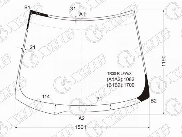 Стекло лобовое Toyota Estima 00-05