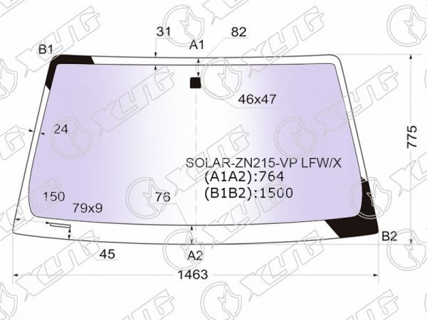 Стекло лобовое атермальное TOYOTA HILUX PICK-UP /FORTUNER 04-15
