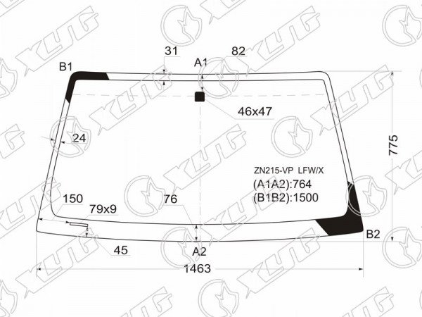Стекло лобовое Toyota Hilux Pick Up 04-15  / Fortuner 04-15