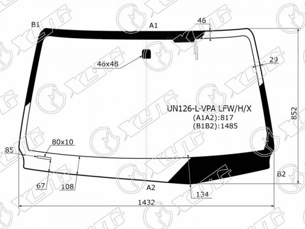 Стекло лобовое + антенна (без скобы) TOYOTA HILUX PICK UP 15- / FORTUNER 15-