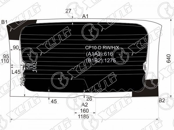 Стекло заднее (Затемненное / Обогрев) Toyota Funcargo 99-05  / Yaris Verso 99-06