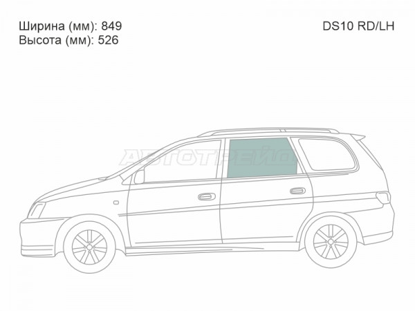 Стекло боковое опускное (Сзади / Слева / Цвет зеленый) Toyota Gaia 98-04
