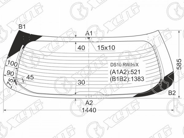 Стекло заднее с обогревом TOYOTA GAIA 98-04