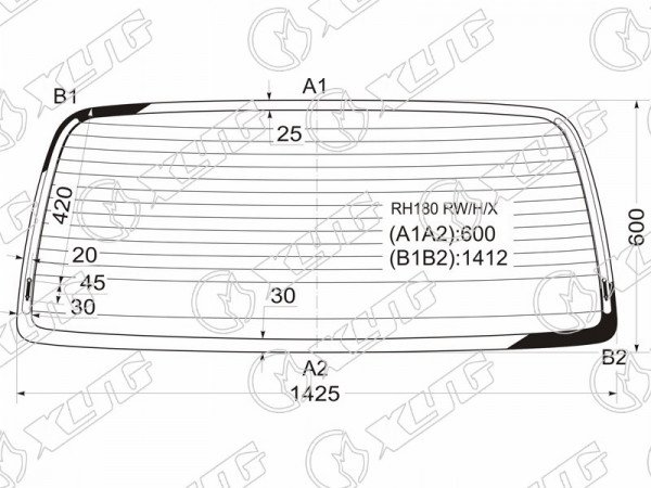 Стекло заднее с обогревом TOYOTA GRAND HIACE /GRANVIA 95-02