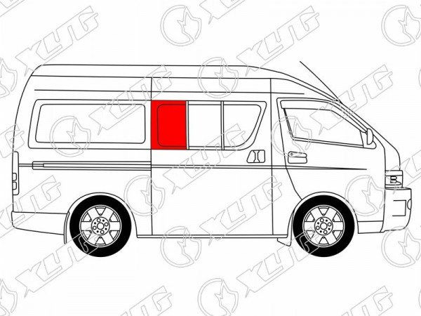 Стекло кузова переднее правое N3 TOYOTA HIACE H200 (STANDARD) 04-