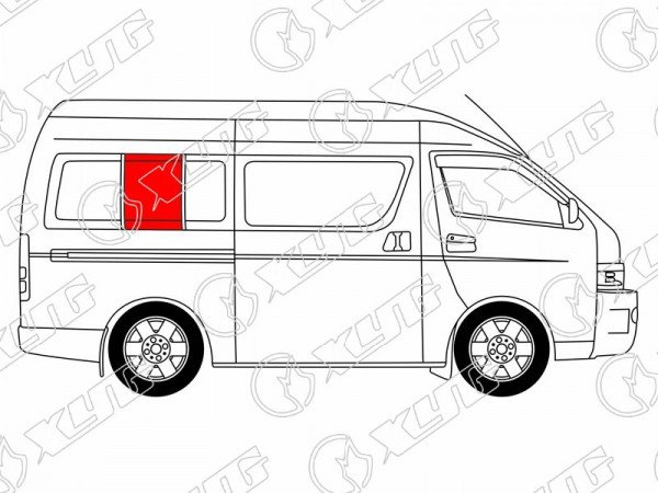Стекло кузова среднее правое N2 TOYOTA HIACE H200 (STANDARD) 04-
