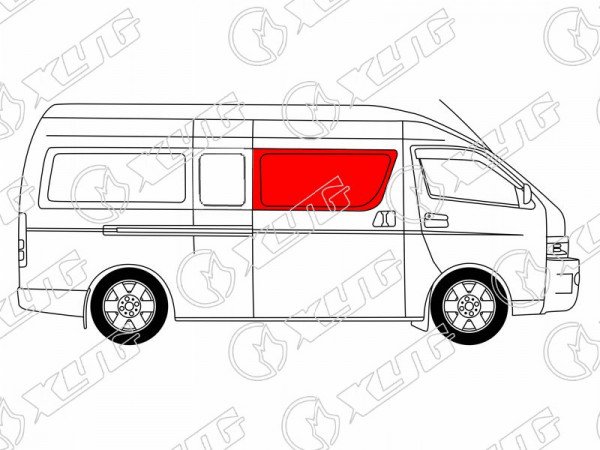 Стекло кузова переднее правое цельное TOYOTA HIACE H200 (LUXURY VERSION) 04-