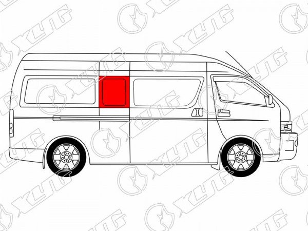 Стекло кузова переднее правое N2 TOYOTA HIACE H200 (LUXURY VERSION) 04-