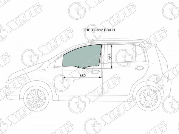 Стекло переднее левое опускное CHERY KIMO(S12) 5D HBK 07-15