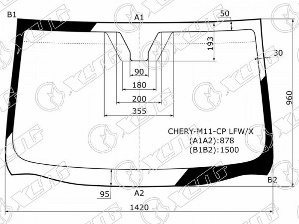 Стекло лобовое CHERY M11(A3) 4 /5D 10-15
