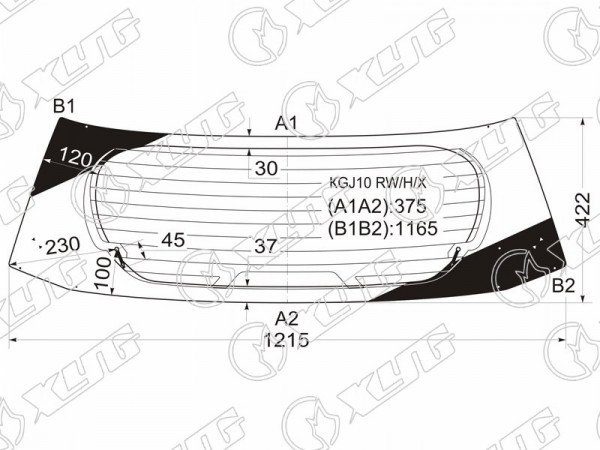 Стекло заднее с обогревом TOYOTA IQ 3D HBK 08-11