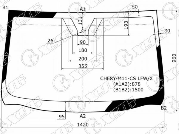 Стекло лобовое (Датчик дождя) Chery M11 10-16