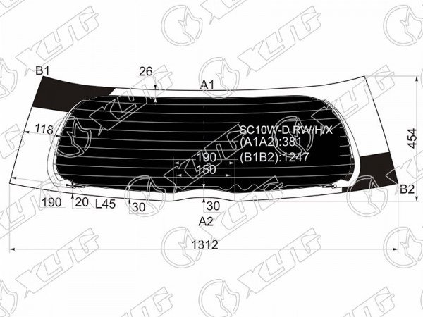 Стекло заднее затемненное с обогревом TOYOTA IST /SCION XA NCP6# 02-07
