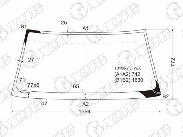 Стекло лобовое TOYOTA LAND CRUISER 100 98-07