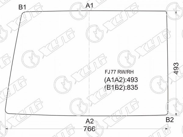 Стекло заднее (Цвет зеленый / Правое) Toyota Land Cruiser 84-23  / Land Cruiser Prado (J70) 87-96