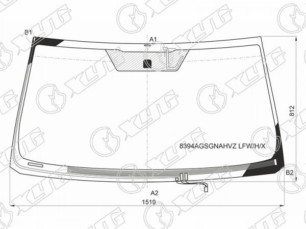 Стекло лобовое (Обогрев щеток / Антенна) Toyota Land Cruiser Prado (J150) 09-17