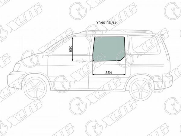 Стекло заднее левое опускное TOYOTA TOWNACE NOAH /LITEACE 96-07