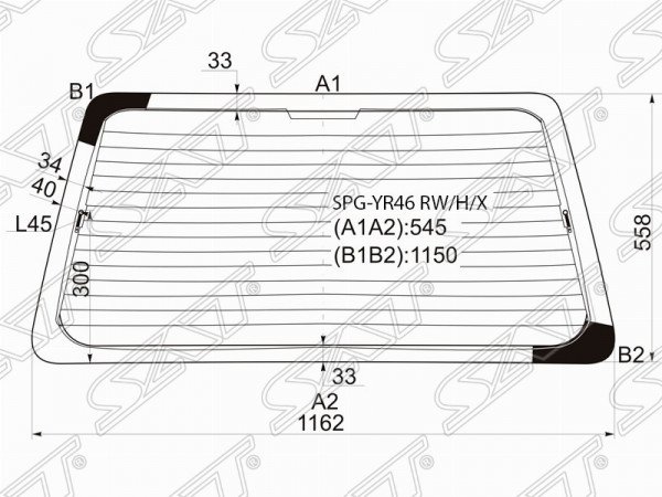 Стекло заднее с обогревом TOYOTA TOWNACE /NOAH (грузопассажирский) 96-07