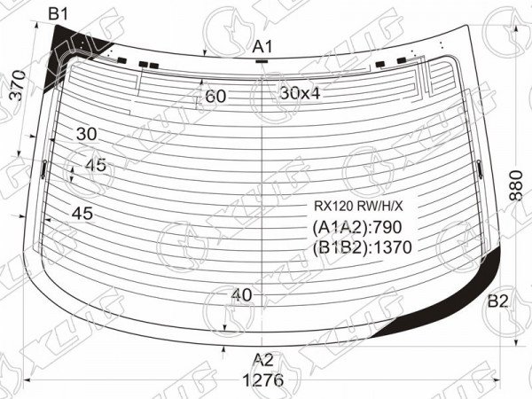 Стекло заднее с обогревом TOYOTA MARK X 4D SED 04-09
