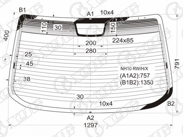Стекло заднее с обогревом TOYOTA PRIUS NHW11 4D SED 97-03