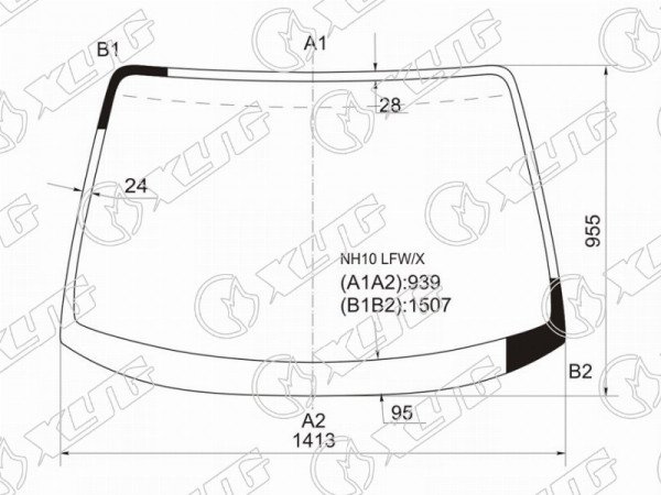 Стекло лобовое TOYOTA PRIUS NHW11 4D SED 97-03
