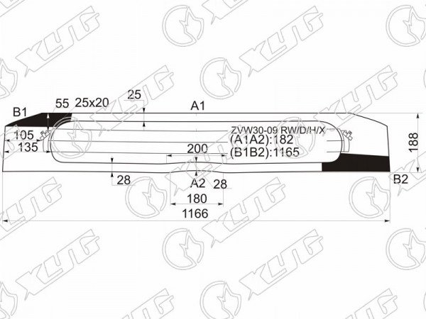 Стекло заднее (нижняя часть) с обогревом TOYOTA PRIUS XW30 09-15
