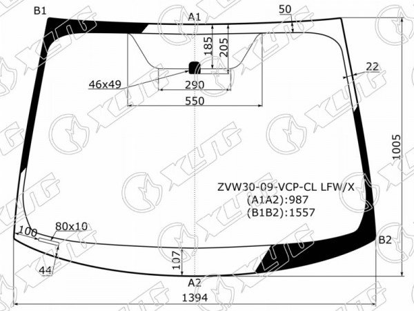 Стекло лобовое TOYOTA PRIUS XW30 09-15