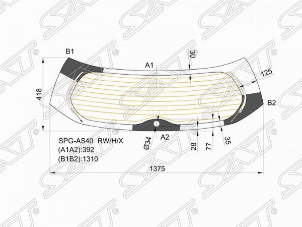 Стекло заднее с обогревом TOYOTA RAV4 #C4# 13-19