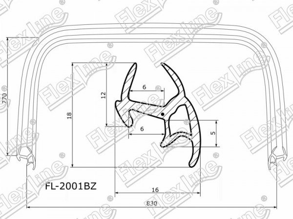 Молдинг лобового стекла (П-образный) Toyota RAV4 (XA10) 94-00