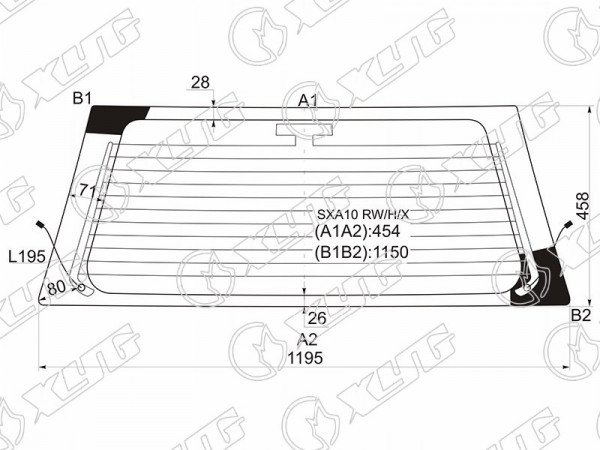 Стекло заднее с обогревом TOYOTA RAV4 SXA1# 3 /5D 94-00
