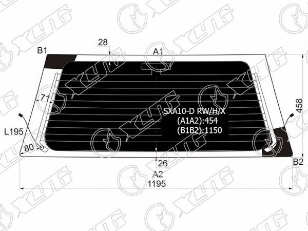 Стекло заднее затемненное с обогревом TOYOTA RAV4 SXA1# 3 /5D 94-00