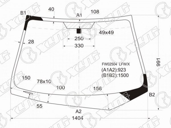 Стекло лобовое SCION TC 2D CPE 04-10