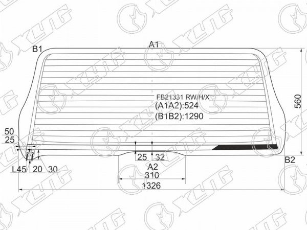 Стекло заднее с обогревом TOYOTA SEQUOIA 00-07