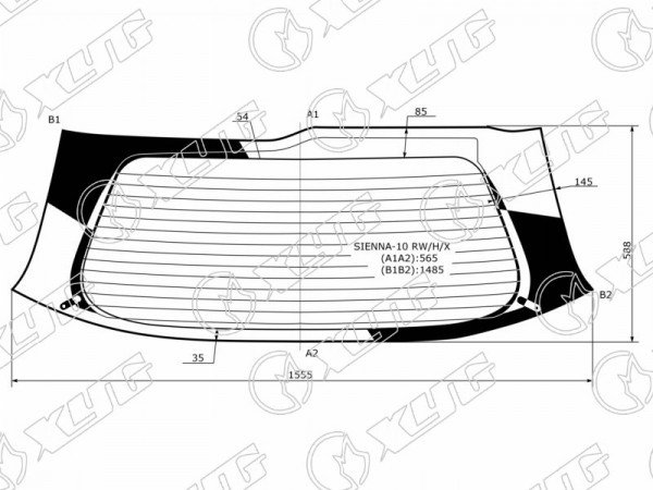 Стекло заднее (Цвет зеленый / Обогрев) Toyota Sienna 10-20