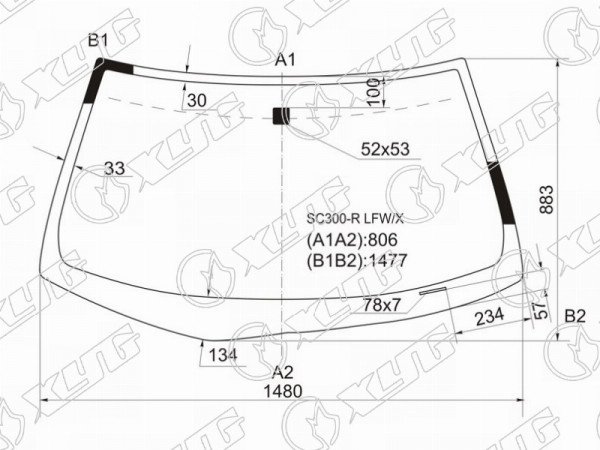 Стекло лобовое TOYOTA SOARER 2D CPE 91-00