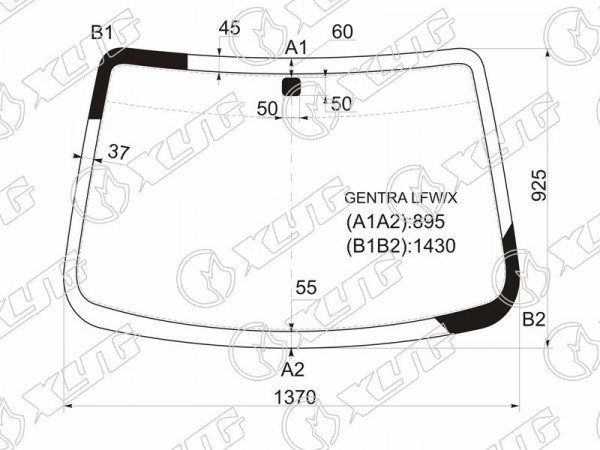 Стекло лобовое CHEVROLET AVEO 4 /5D 06-11 /DAEWOO GENTRA 4D 06-11