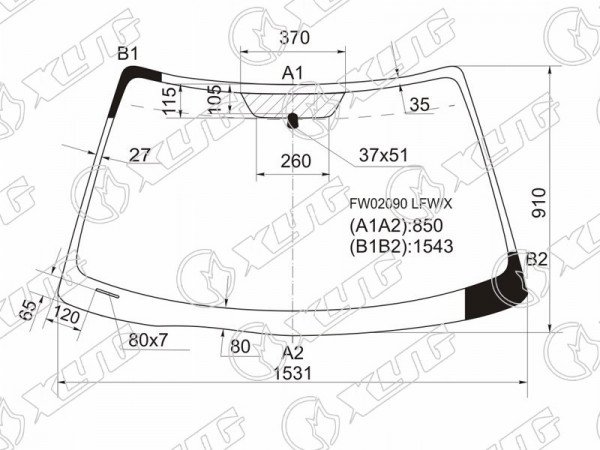 Стекло лобовое TOYOTA SOLARA 2D CPE 98-03