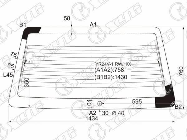 Стекло заднее с обогревом TOYOTA TOWNACE 88-92