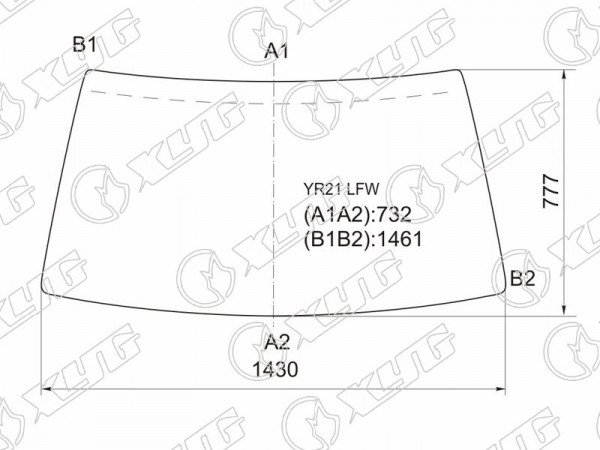 Стекло лобовое в резинку TOYOTA TOWNACE VAN 82-96